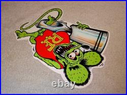 Vintage Ratfink Die-cut Rat Fink & Piston Ring 12 Metal Gasoline & Oil Sign Gas