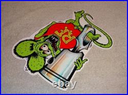 Vintage Ratfink Die-cut Rat Fink & Piston Ring 12 Metal Gasoline & Oil Sign Gas