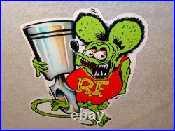 Vintage Ratfink Die-cut Rat Fink & Piston Ring 12 Metal Gasoline & Oil Sign Gas