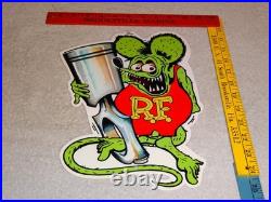 Vintage Ratfink Die-cut Rat Fink & Piston Ring 12 Metal Gasoline & Oil Sign Gas