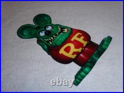 Vintage Ratfink Die-cut Rat Speed Shop 12 Metal Gasoline & Oil Sign Gas! Fink
