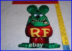 Vintage Ratfink Die-cut Rat Speed Shop 12 Metal Gasoline & Oil Sign Gas! Fink