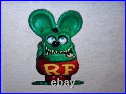 Vintage Ratfink Die-cut Rat Speed Shop 12 Metal Gasoline & Oil Sign Gas! Fink
