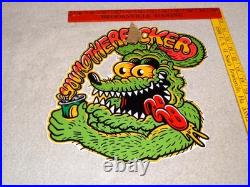 Vintage Ratfink Drinks Soda Can & You Mother Metal Ed Roth Gas Oil Rat Fink Sign