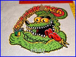 Vintage Ratfink Drinks Soda Can & You Mother Metal Ed Roth Gas Oil Rat Fink Sign