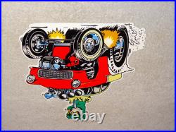 Vintage Ratfink Drives 1950 Stick Chevrolet 12 Metal Gasoline Oil Rat Fink Sign