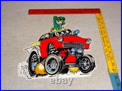 Vintage Ratfink Drives 1950 Stick Chevrolet 12 Metal Gasoline Oil Rat Fink Sign