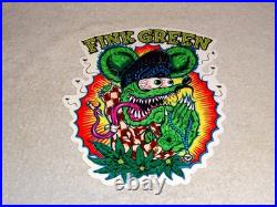Vintage Ratfink Praying Fink Green Smoking 1' Enamel Metal Gasoline Oil Rat Sign