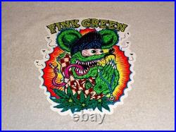 Vintage Ratfink Praying Fink Green Smoking 1' Enamel Metal Gasoline Oil Rat Sign