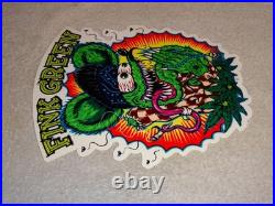 Vintage Ratfink Praying Fink Green Smoking 1' Enamel Metal Gasoline Oil Rat Sign