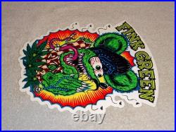 Vintage Ratfink Praying Fink Green Smoking 1' Enamel Metal Gasoline Oil Rat Sign