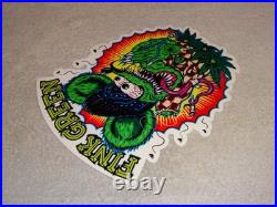 Vintage Ratfink Praying Fink Green Smoking 1' Enamel Metal Gasoline Oil Rat Sign