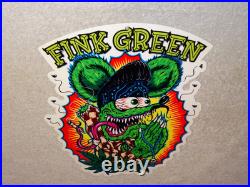 Vintage Ratfink Praying Fink Green Smoking 1' Enamel Metal Gasoline Oil Rat Sign