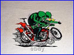 Vintage Ratfink Rides Motorcycle 12 Porcelain Metal Rat Fink Gasoline Oil Sign