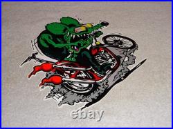 Vintage Ratfink Rides Motorcycle 12 Porcelain Metal Rat Fink Gasoline Oil Sign