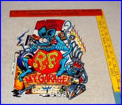 Vintage Ratfink Your House My Garage Porcelain Metal Rat Fink Gasoline Oil Sign
