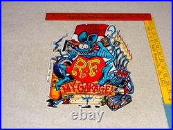 Vintage Ratfink Your House My Garage Porcelain Metal Rat Fink Gasoline Oil Sign