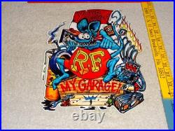 Vintage Ratfink Your House My Garage Porcelain Metal Rat Fink Gasoline Oil Sign