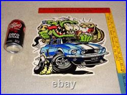 Vintage Ratfink +ford Shelby Cobra Car & Snake Metal Rat Fink Gasoline Oil Sign
