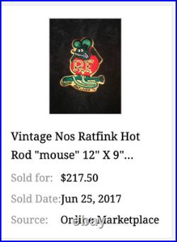 Vintage Ratfink +ford Shelby Cobra Car & Snake Metal Rat Fink Gasoline Oil Sign