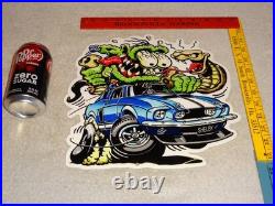 Vintage Ratfink +ford Shelby Cobra Car & Snake Metal Rat Fink Gasoline Oil Sign