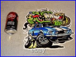 Vintage Ratfink +ford Shelby Cobra Car & Snake Metal Rat Fink Gasoline Oil Sign