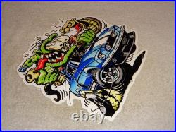 Vintage Ratfink +ford Shelby Cobra Car & Snake Metal Rat Fink Gasoline Oil Sign