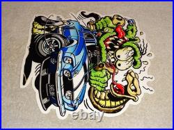 Vintage Ratfink +ford Shelby Cobra Car & Snake Metal Rat Fink Gasoline Oil Sign