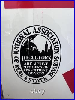 Vintage Real Estate Realtor For Sale Metal Sign Nos New Bohanna Merchants Co Mi