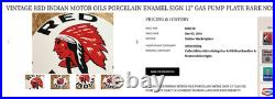 Vintage Red Indian Mccoll Frontenac 11 3/4 Porcelain Metal Canada, Gas Oil Sign