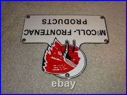 Vintage Red Indian Mccoll-frontenac Products Porcelain Metal Gasoline & Oil Sign