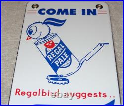 Vintage Regal Pale Beer Sold Here Regalbird 7 Porcelain Metal Gasoline Oil Sign