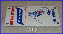Vintage Regal Pale Beer Sold Here Regalbird 7 Porcelain Metal Gasoline Oil Sign