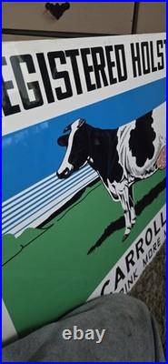 Vintage Registered Holstein Cow Farm Metal Sign double sided Jo Carol Club Vintage Registered Holstein Cow Farm Metal Sign double sided Jo Carol Club