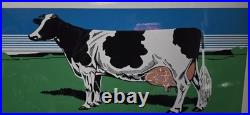Vintage Registered Holstein Cow Farm Metal Sign double sided Jo Carol Club