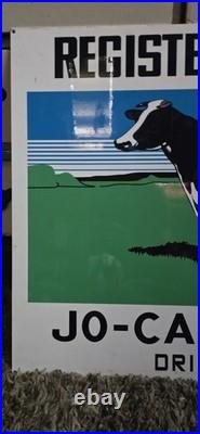 Vintage Registered Holstein Cow Farm Metal Sign double sided Jo Carol Club