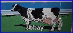 Vintage Registered Holstein Cow Farm Metal Sign double sided Jo Carol Club
