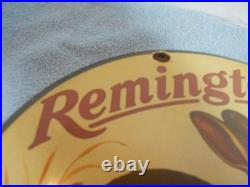 Vintage Remington Rabbit Hunting Ammunition Adv Sign Heavy Metal Porcelain -918e