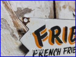 Vintage Restaurant Porcelain Sign Old Fried Chicken Rooster Hen All You Can Eat