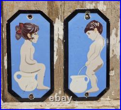 Vintage Restroom Porcelain Sign Old Toilet Bathroom Plaques Boy Girl Mens Womens Vintage Restroom Porcelain Sign Old Toilet Bathroom Plaques Boy Girl Mens Womens