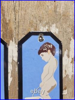 Vintage Restroom Porcelain Sign Old Toilet Bathroom Plaques Boy Girl Mens Womens