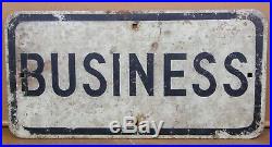Vintage Retired HEAVY Metal Business and Pleasure Route Road Signs 50s/60s