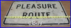 Vintage Retired HEAVY Metal Business and Pleasure Route Road Signs 50s/60s