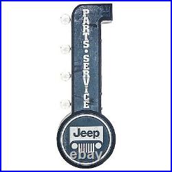 Vintage Retro JEEP PARTS & SERVICE Sign Double-Sided 3-D LED Lighted Marquee