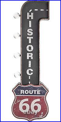 Vintage Retro ROUTE 66 Sign Double-Sided 3-D LED Old-Fashioned Lighted Marquee