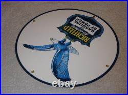 Vintage Richfield Eagle The Power Gasoline 11 3/4 Porcelain Metal Gas Oil Sign