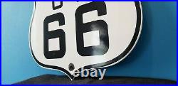 Vintage Route 66 Porcelain Metal USA Gasoline Highway Arizona Dot Shield Sign