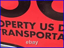 Vintage Route 66 U. S. Keep Off The Grass Porcelain Enamel Metal Sign 11 X 11