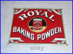 Vintage Royal Baking Powder New York 10 Porcelain Metal Bake, Gasoline Oil Sign
