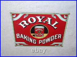 Vintage Royal Baking Powder New York 10 Porcelain Metal Bake, Gasoline Oil Sign